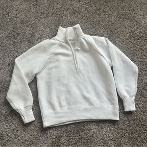 Aerie White Half-Zip Sweatshirt